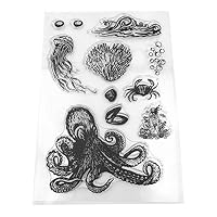 Danyerst Underwater World Silicone Clear Seal Stamp, DIY Photo Album Scrapbooking Embossing Decor, Paper Card Craft Art Handmade Gift