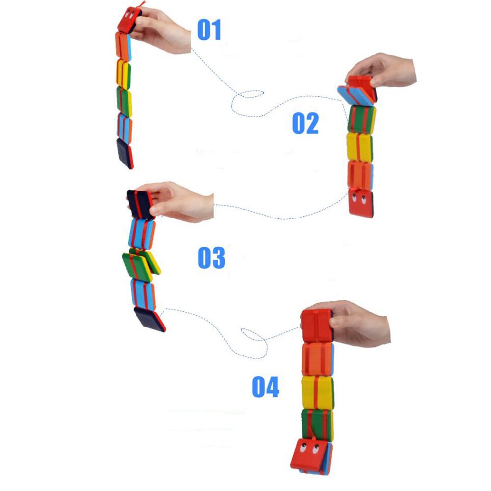 Amor 2 PCS Colorful Wooden Jacob\'s Ladder 2 Style Classic Toy for Kids