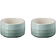 Le Creuset Stoneware Round Ramekin Straight Wall Set of 2, 6.75oz. Each, Sea Salt