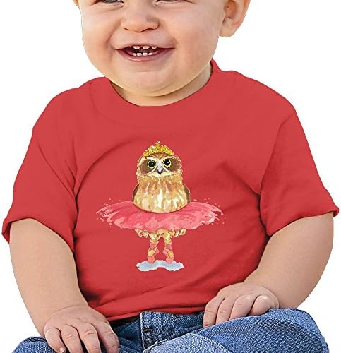 Beautiful Owl Lady Toddler Short-Sleeve Round Neck Shirts Baby Undershirts T-shirt - For Boys And Girls Red 18 Months