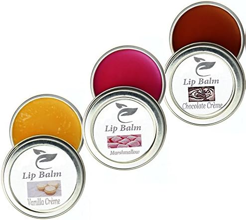 Ehsantial Organic Moroccan Argan Oil Lip Balm, 3pc Set (Chocolate, Vanilla, Marshmallow)