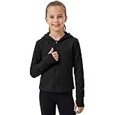 WELAKEN Girls Athletic Zip-Up Hoodie Sweatshirt,Long Sleeve Casual Hoodie for Kids