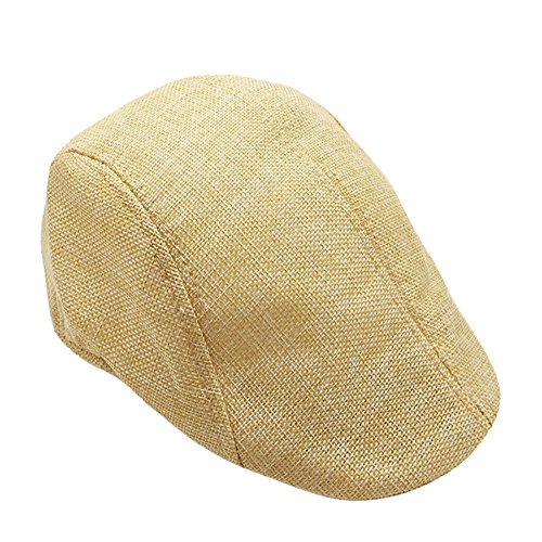 BCDshop Camo Hunting Newsboy Hat Mens Womens Flat Gatsby Ivy Golf Cap Vintage (Beige)