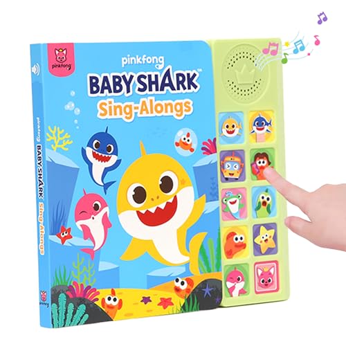 Pinkfong Baby Shark Sing-Alongs 10 Button Sound Book - Official Interactive Musical Toy for Toddlers, Classic Nursery Rhymes & Sensory Education Learning English Book - PFNSB006