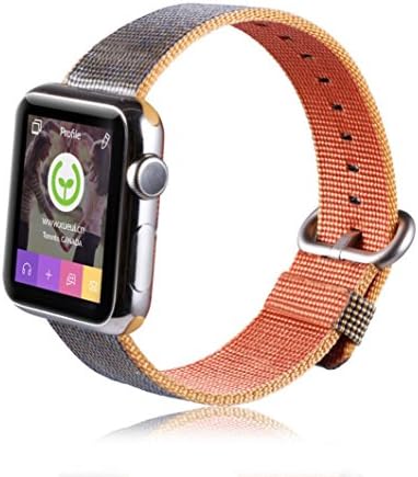 BESSKY Sports Strap Band for iPhone Watch, Royal Woven Nylon, 38mm/42mm (42mm, Green)