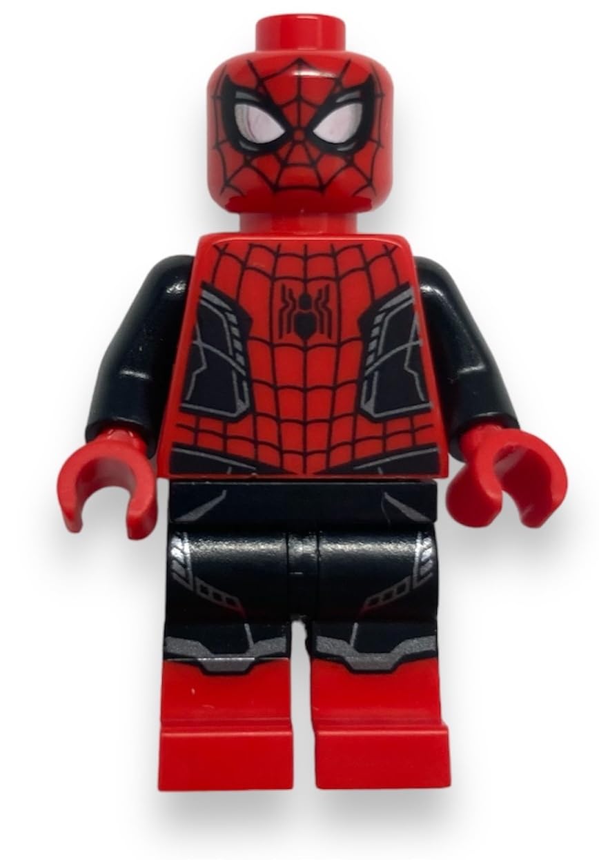 LEGO Superheroes: Spider-Man Minifigure with Red and Black Suit and Silver Trim (Upgraded Suit)