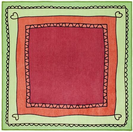 Amazon De Ikea Vanskaplig Kinderzimmer Teppich In Dunkelrot Grun 133x133cm