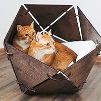 Muebles de cama para gatos - Cama para gatos - Casa de madera para mascotas - Casa Wigwam para gatos