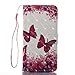 iPhone 7 Plus Case,iPhone 8 Plus Case,Magnetic Wallet Case Lightweight [Kickstand] Flip Folio Skin Cover Built In Credit Card Slot Protective Carrying Case with Strap for Apple iPhone 7 Plus-Butterfly