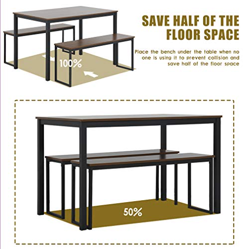 FDW Dining Table Set Dining Table and Bench Kitchen Table and Chairs