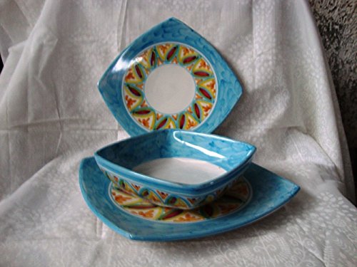 Servizio Di Piatti In Ceramica Decorato A Mano Amazon It Handmade