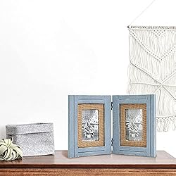 Distressed Hinged Double Picture Photo Frame 4x6