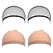 eBoot 4 Pack Wig Caps, Netural Nude Beige and Black Mesh