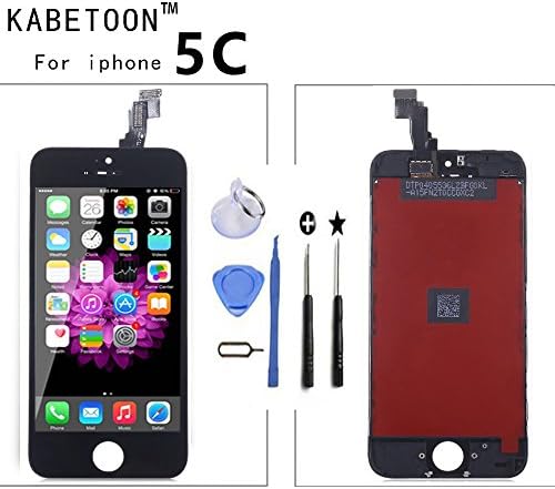 LCD Touch Screen Digitizer Frame Assembly Full Set LCD Touch Screen Replacement for iPhone 5C - Black