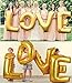 Love Balloons Diamond Ring Balloon Decorations Gold Letter Extra Large Balloon Set for Birthday Bachelorette Engagement Wedding Bridal Shower Graduation Fiesta Party Supplies SG055