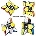 TANCH Magic Spinner Cube 2 in 1 Stickerless Brain Teasers Magic Puzzle Spinning Top Cube Rotatable Stress Relief 1X3X3 Finger Speed Cube Floppy Anti-Anxiety Fidget Toys Game for Kids Adults