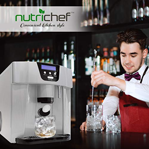 NutriChef Ice Maker and Dispenser Upgraded Machine Countertop Ice