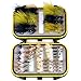 Outdoor Planet Double Side Waterproof Pocketed Fly Box + Assorted Trout Fly Fishing Lure Pack of 48 Fly Lure