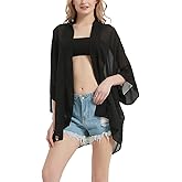 Women's Kimono Cardigans Camouflage Sheer Chiffon Blouse Boho Wrap Casual Coverup Loose Tops