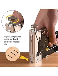 Pistola de ufolstería, pistola de uñas, 3 en 1, pistola de grapa sujetador de uñas, herramienta de 3 vías con 900 grapas para material de fijación, decoración, carpintería, muebles, puertas y ventanas, pizarras