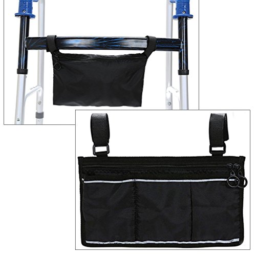 KIKIGOAL Wheelchair Side Bag Great Accessory for Your Mobility Devices. Fits Most Scooters, Walkers, Rollators, Manual, Powered Or Electric Wheelchairs (Blue) - Thumbnail 3