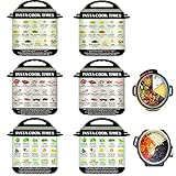 Instant Pot Accessories-6 Pieces Instant Pot Cheat Sheet Magnets, Colored Textual Description and Food Images Cooking Times for 45 Common Prep Functions, Food Cooking Magnetic Sheet for Instant Pot