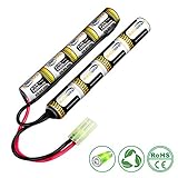 Keenstone Upgrade 9.6V NiMH 1600mAh Butterfly Nunchuck Stick Mini Battery Pack with Mini Tamiya Connector High Discharge Platform for Airsoft Guns ICS CA TM SRC JG G36 G&M733 etc.