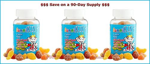 *90-DAY SUPPLY* Gummi King Multi-Vitamin and Mineral - Vegetables, Fruit and Fiber (60 gummies)