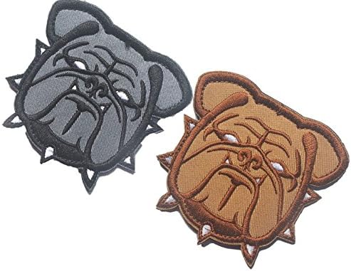 Embroidered Double-Sided Tactical Patches (3"x2.9", Brown and Gray)