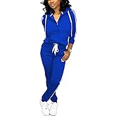 Mrskoala Two Piece Outfits for Women Tracksuit Sweat Suits Workout Jogging Sets Loungewear with Pocket Blue M