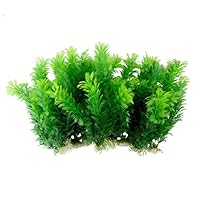 Saim Green Artificial Plastic Plants Set Aquarium Decor Fish Tank Ornament 12" Tall Pack of 10