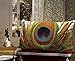 FablegentXH109 - Elegant Decorative Throw Pillow Cover - Rectangular Peacock Feather Fashion Design on Both Sides - Soft Velvet Fabric