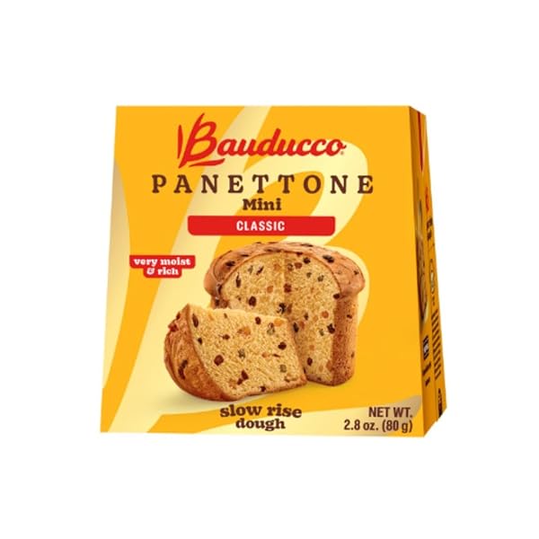 BAUDUCCO MINI PANETTONE – MOIST & FRESH HOLIDAY CAKE – TRADITIONAL ITALIAN RECIPE WITH CANDIED FRUIT & RAISINS – 2.8OZ