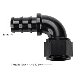 Podavelle 12AN 90 Degree Push Lock Full Flow Hose