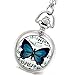 Lancardo Women Pocket Watch Beautiful Butterfly Silver Quartz Sweater Necklace with Chain Pendant Watch for Christmas