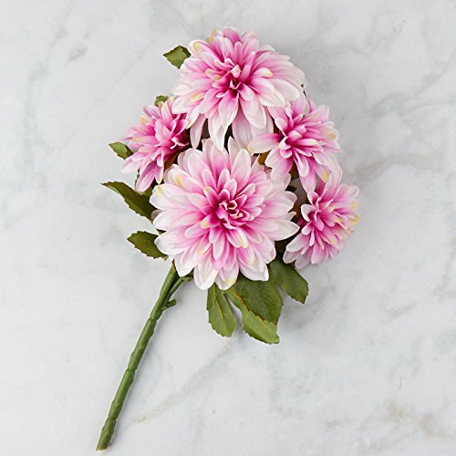 Factory Direct Craft Poly Silk Hues of Pink Dahlia Floral Stem | For Indoor Decor