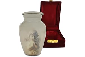 HONORARY MEMORIALS Angel's Blessing Keepsake Box with Small Keepsake Urn for Human Ashes - Handmade Cremation Urns - Adult Burial Urn - Small Urns for Human Ashes