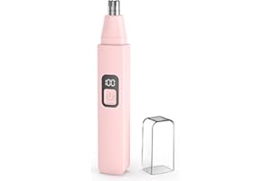VOTEYO Nose Hair Trimmer Rechargeable Cordless Painless Ear Eyebrow Trimming Tool Dual Edge Blades Razor Easy Cleansing with LED Light for Man Woman (Pink)