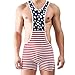 YiZYiF Men's One Piece American Flag Sport Bodysuit Leotard Gym Outfit Underwear Large