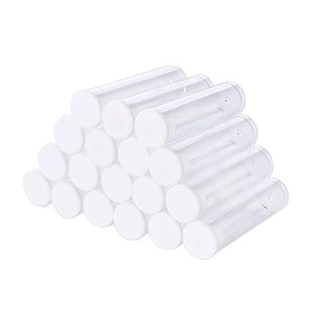 100pcs Clear Plastic Storage Empty Tubes Beads Container Set Transparent Beads Organizers Boxes Bottles 55x15mm