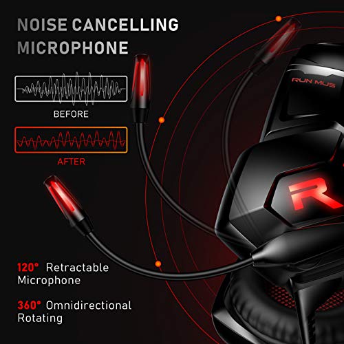 RUNMUS Gaming Headset Xbox One Headset PS4 Headset, 7.1 Surround Sound