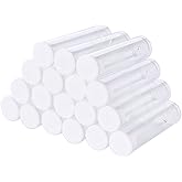 Craftdady 100Pcs Transparent Clear Plastic Small Empty Storage Tubes Bead Container Set Test Bottles Organizers Boxes with Lid 2.16x0.59 (55x15mm)