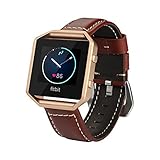 Fitbit Blaze Band, BeneStellar Leather Replacement Small Large Band Bracelet Strap for Fitbit Blaze Smart Fitness Watch ( Without Frame) (Brown, Small(5.5