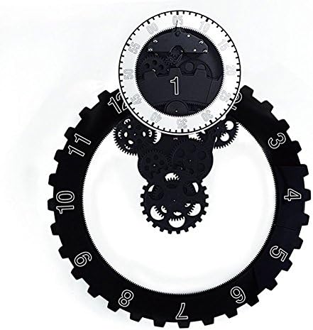 KHSKX Hollow triangles hanging gear simple European-style mechanical gear clocks the living room wall pendulum clock,C