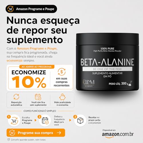 Beta Alanina Pura 300g ELLYM NUTRITION Performance Para Treino e Recuperação Muscular Pós Treino