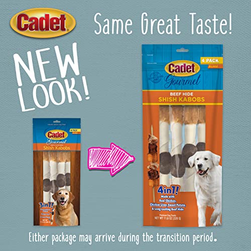 Cadet Gourmet XLarge TripleFlavored Beef Hide Shish Kabob Dog Treats