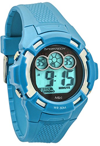 Unisex Watches by Sportech - Sky Blue Digital Water Resistant Sport Watch - Make Every Second Count - SP10610