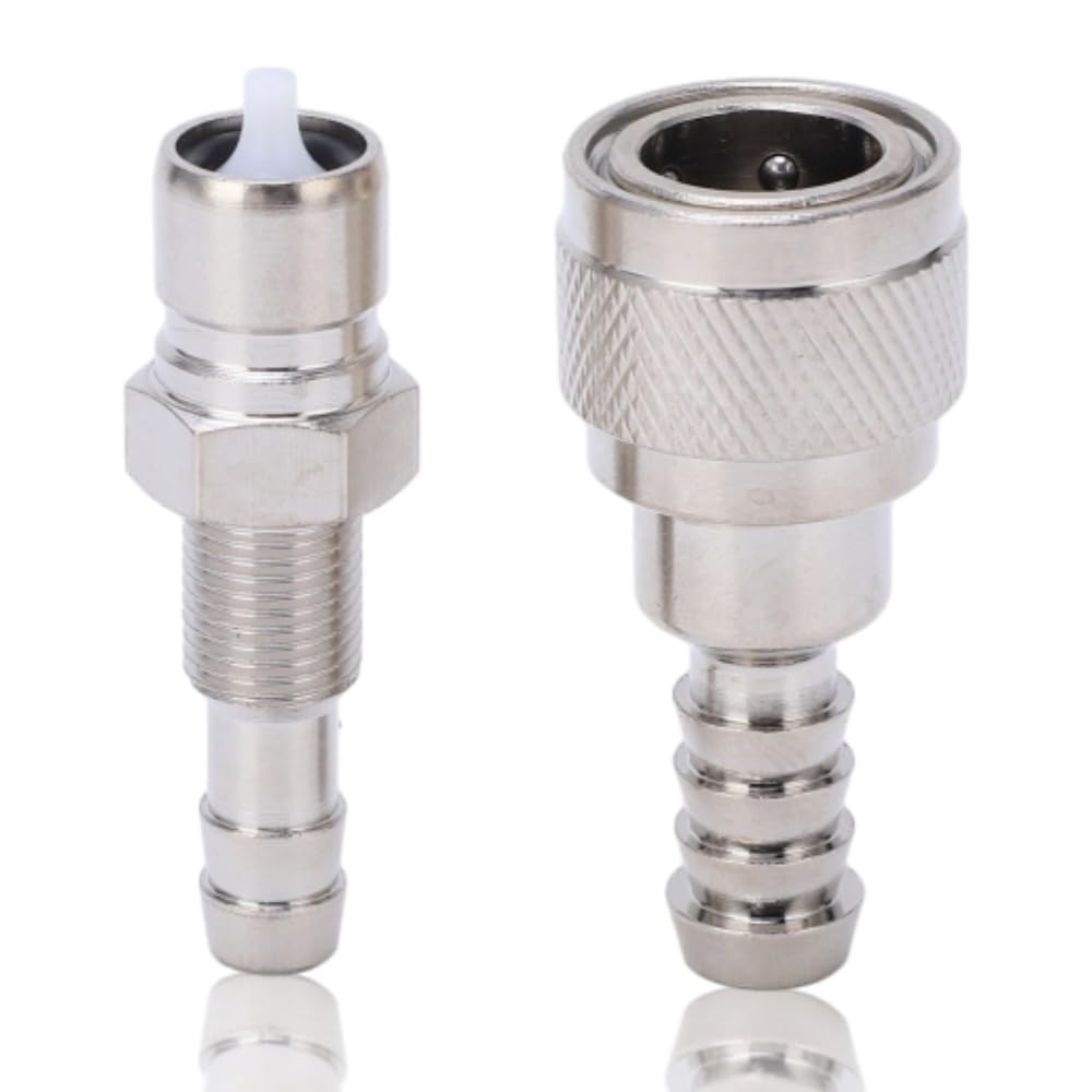 KIMISS 2pcs Fuel Hose Connector Steel Fuel Line Connectors Male Female 3B2 70250 1 Outboard Fuel Connector Diesel Fuel Line Connectors for 2/4 Stroke Engine 5HP to 90HP Metal Alloy