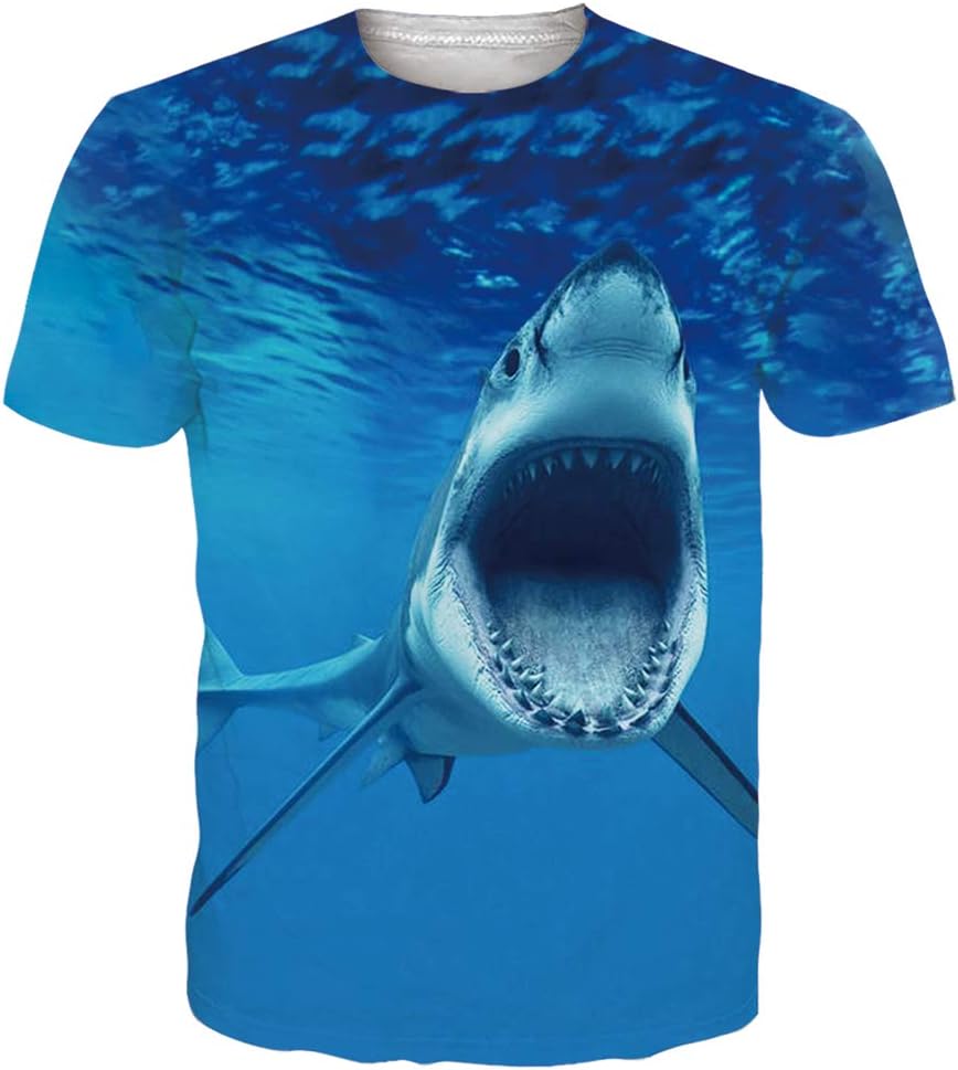 RAISEVERN Unisex Summer T-Shirts Crewneck Cool Short Sleeve Funny Graphic Print Top Casual Tees