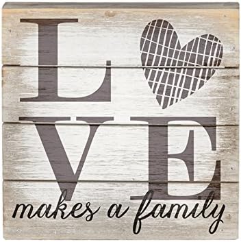 Love Makes a Family - Perfect Pallet Petites 8" X 8" Wood Wall Art Sign